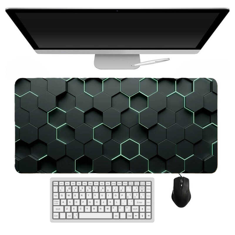 Hexagon Honeycomb Gaming Mouse Pad, Large Extended Desk Mouse Pad, Non-Slip Mousepad for Gamer/Office/Home | Size (11 x 23 Inch) - Image 1