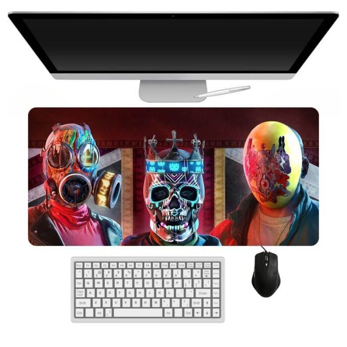 Gaming Mouse Pad Large Size | Watch Dogs Legion Desk Mat | Non-Slip Rubber Base | Keyboard Mouse Pad for Office & Home | Size (11 x 23 Inch) - Image 1