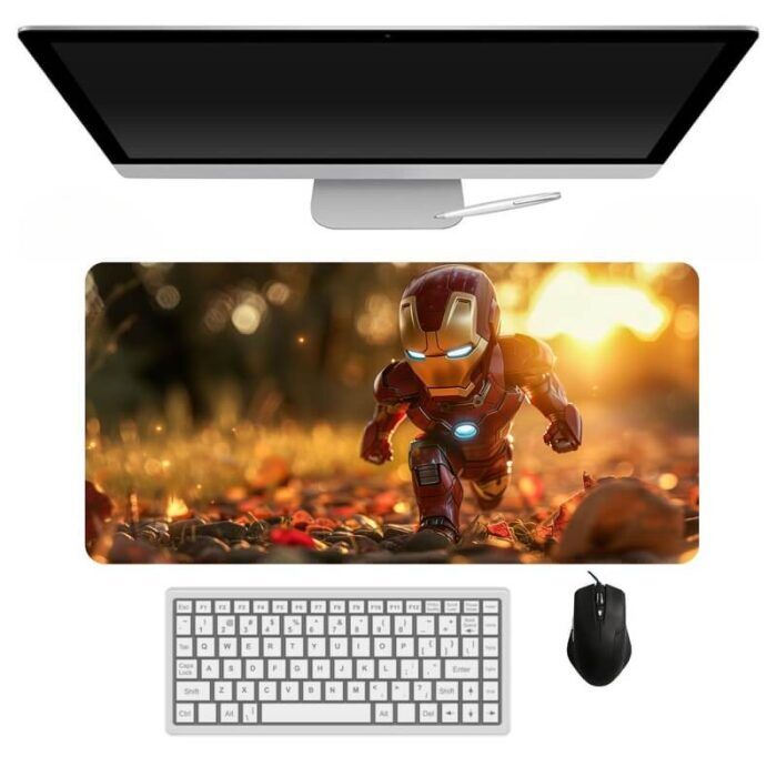 2 Iron Man Gaming Mouse Pad | Avengers Anime Mouse Pad Large 11x23 Inch | Extended Gaming Desk Mat | 3mm Thick - Image 1